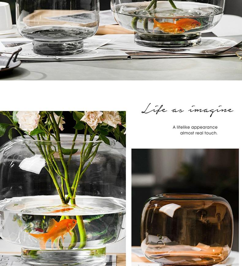Elegant Large Glass Vase - Luxury Home Decor for Living Room Desktop