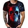 Men's Fashion Casual Loose 3D Cool Printing Round Neck Pullover T-Shirt Top