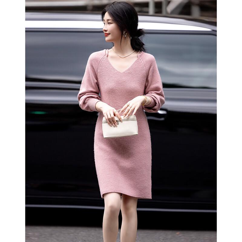 Demana Cloud-Soft V-Neck Knitted Dress