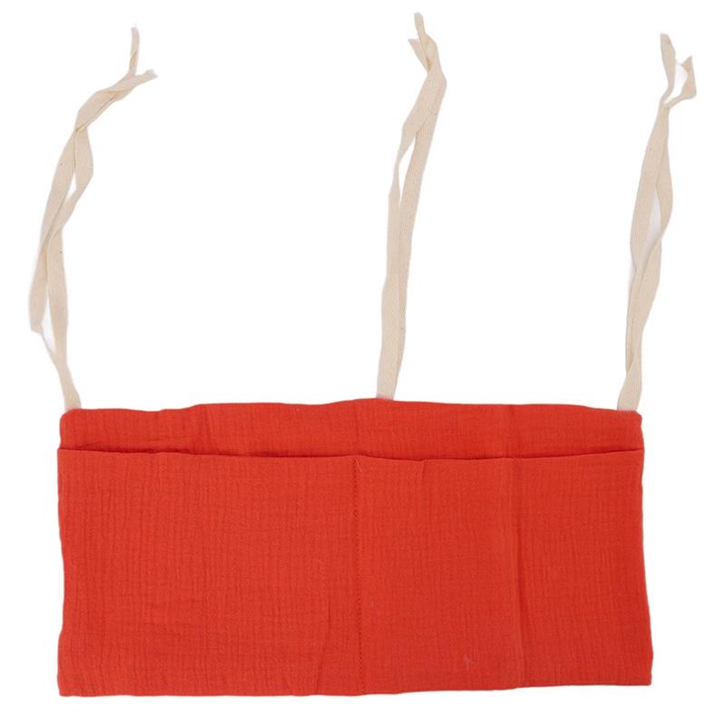 Pure Cotton Crepe Baby Crib Storage and Diaper Hanging Bag - Multiple Colors