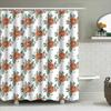 Vintage Roter Blumiger Duschvorhang Badezimmer Dekor Wasserdicht Waschbarer Stoff Duschvorhänge Für Heimdekoration Weiße Farbe (180