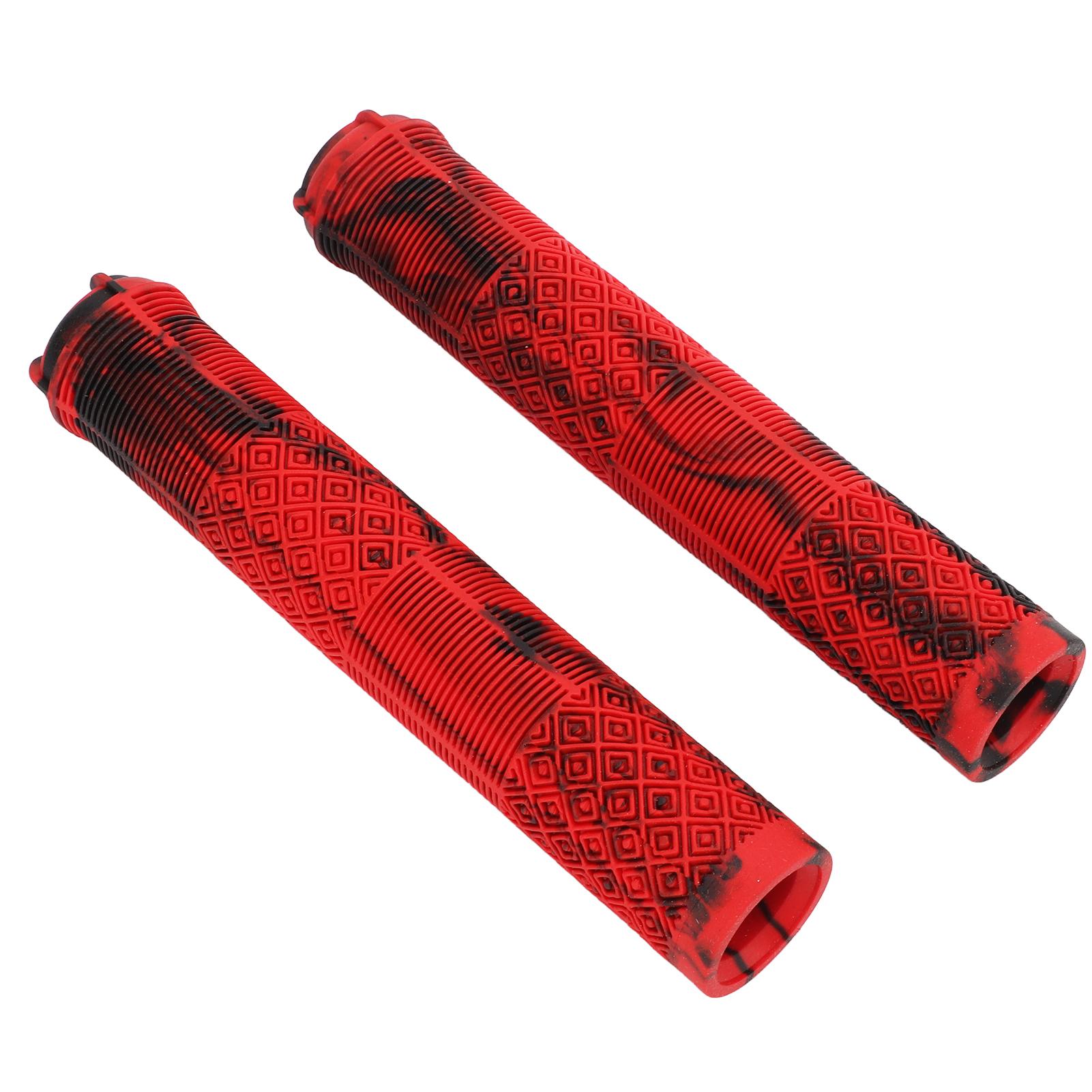 1 пара 17 см велосипедных ручек руля из ТПЭ резины, противоскользящие велосипедные ручки для стандартного руля 22,2 мм, красно-черные