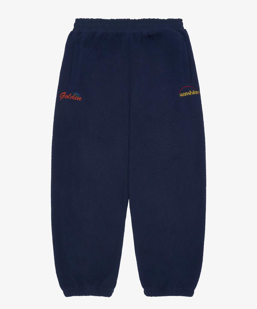 GOLDEN SUNSHINE Sherpa Fleece Jogger Pants_Navy