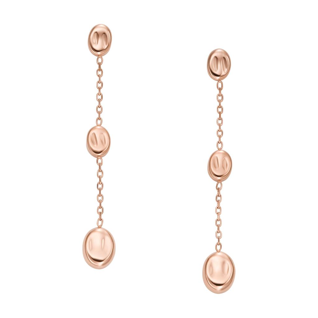 Skagen Women's ANJA PEBBLE Rose Gold-Tone Stainless Steel Drop Earrings, SKJ1846791