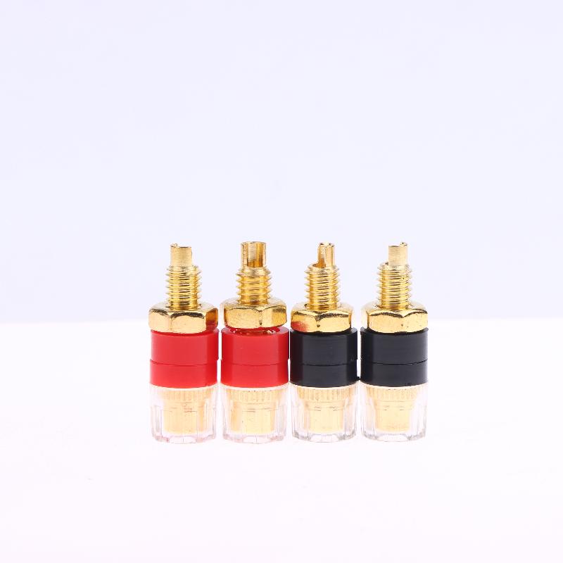 4/10Pcs Brass Terminal Connector With Transparent Shell Banana Plug Socket 4Mm Gold Plated Hifi Speaker Amplifier Binding Posts