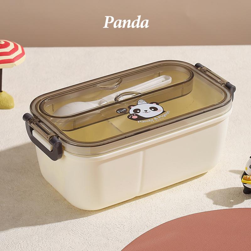 

Children Student Bento Box Cute Cartoon Bear Panda Lunch Box 304 Stainless Steel Food Storage Container for Picnic School
