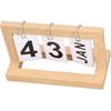 Desk Calendar Standing Flip, Flip Desk Calendar, Standing Flip Wooden Desk Calendar Nordic Vintage Large Display Wooden Flip Calendar for Office