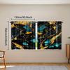 2pcs   Watercolor Butterfly Print Backdrop Curtains   Golden Wings Butterfly Design   Curtain Drapes for Bedroom   Living Room   Perf
