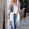 Womens Multicolor Striped  Patchwork Long Sleeve Fashion Cardigan  Sweater
