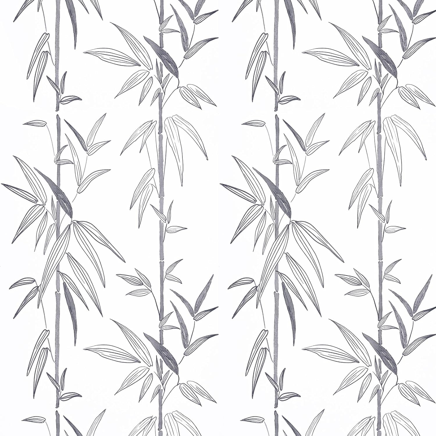 

Художественные бамбуковые листья Самоклеящиеся обои серый/белый Контактная бумага Самоклеящиеся обои для дома, спальни, украшения стен 2mx44cm