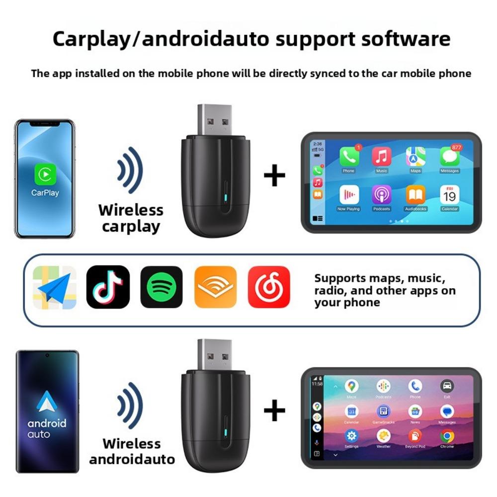 Wireless CarPlay Box Dual Port Auto Adapter for Car Connectivity Fast Transmission