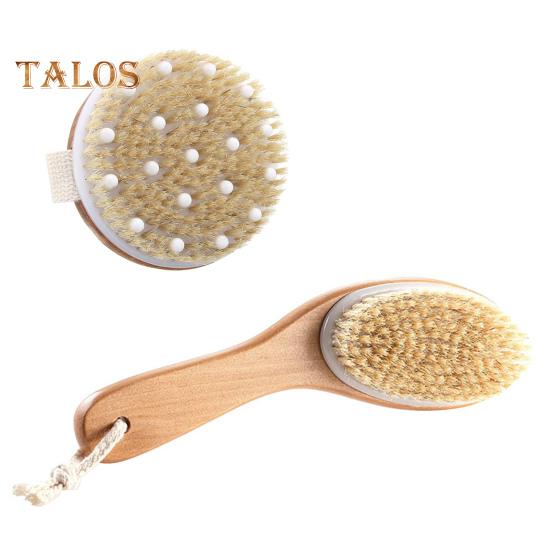 

2 шт./набор деревянных щеток для сухого тела с натуральной сизалевой щетиной, эргономичные щетки с деревянной ручкой для ухода за кожей 2pcs