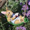 Ornament Home Backyard Sculptures Household Ornament Garden Decoration Rabbit Statue Swing Rabbit