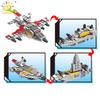 HUIQIBAO Military 910pcs 8 IN 1 Army Ocean Cruiser Warship Building Blocks Aircraft Weapon Ship Bricks City Toys for