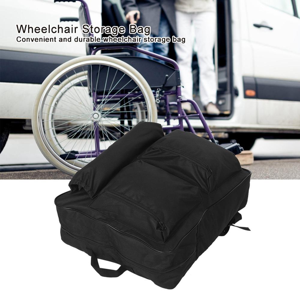 Large Capacity Wheelchair Storage Bag Black Color Waterproof Hanging Bag  For Wheelchair Users