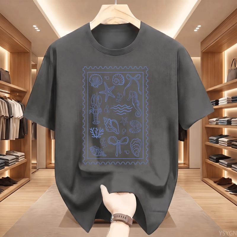 Coquette Seashell Tshirt For Unisex Unisex Coastal Summer Tee Cotton Short Seeve Beachy Shell Swim Crewneck Tshirt Clothes Tops