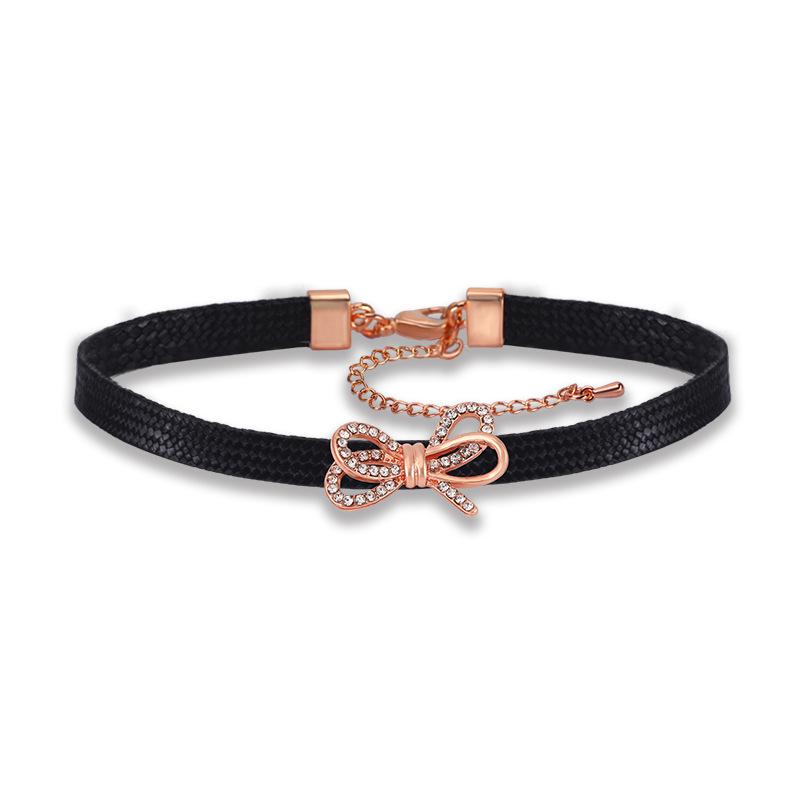 Collana Fiocco Xiaohongshu Catena Clavicola Choker Semplice Catena per il Collo Collare Collana Femminile