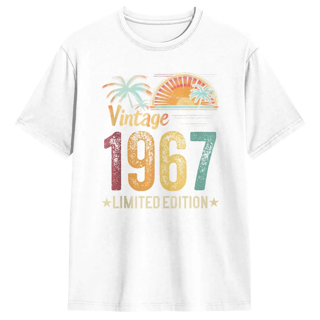Retro 1967 59th Birthday 59 Years Old T-Shirt Summer 100 Cotton T Shirts For Mens Popular Tee Shirt Short Sleeve Y2K Funny Tees