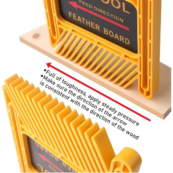 Featherboards, Adjustable Woodworking Safety Device Feather-Loc for Table Saws Band Saws Router Tables Fences Woodworking Tools, 6.3 Inch Extended