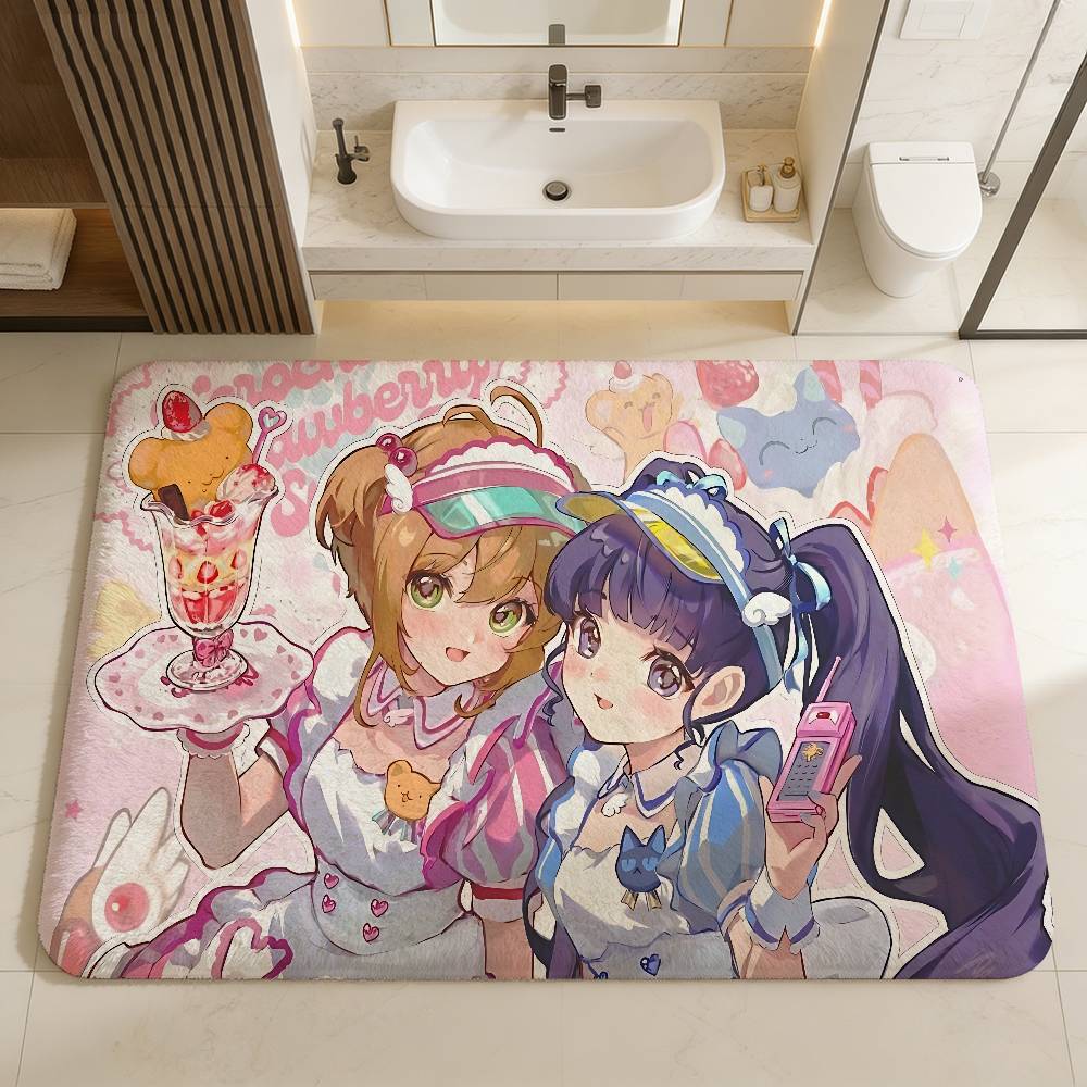 

Cardcaptor Anime Sakura Entrance Door Mat Nordic Style Bedroom Living Room Doormat Home Balcony Anti-Slip Modern Home Decor 40x60cm