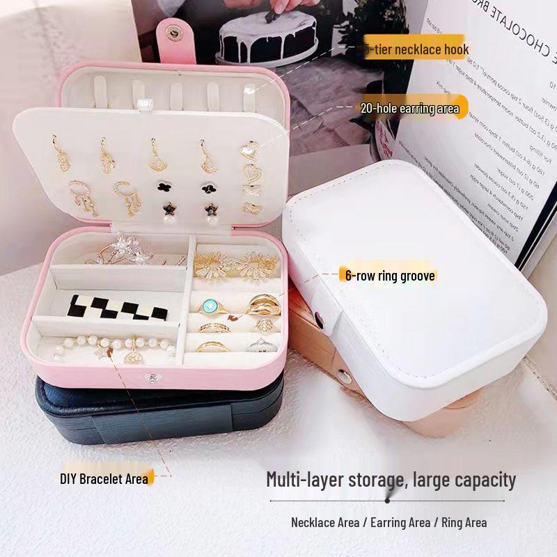 Portable Multifunctional Jewelry Storage Box – Large Capacity for Earrings and Accessories, Japanese Korean Style