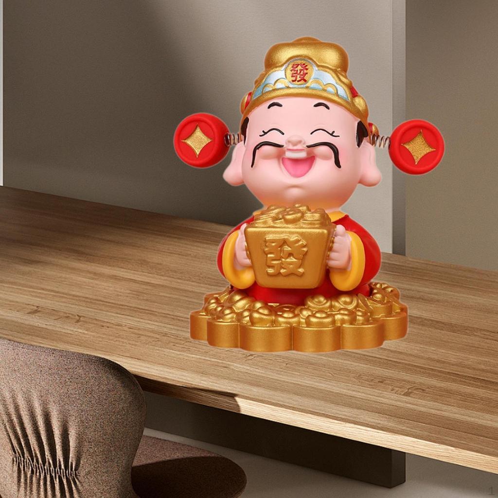 God of Wealth Ornament ,Statue, Resin Feng Shui Sculpture Decor for Year Bedroom Spring Festival