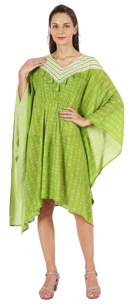 Moomaya Damen Sommer Strandmode Party Kimono Kaftan Bedrucktes Kaftan Kleid Maxi