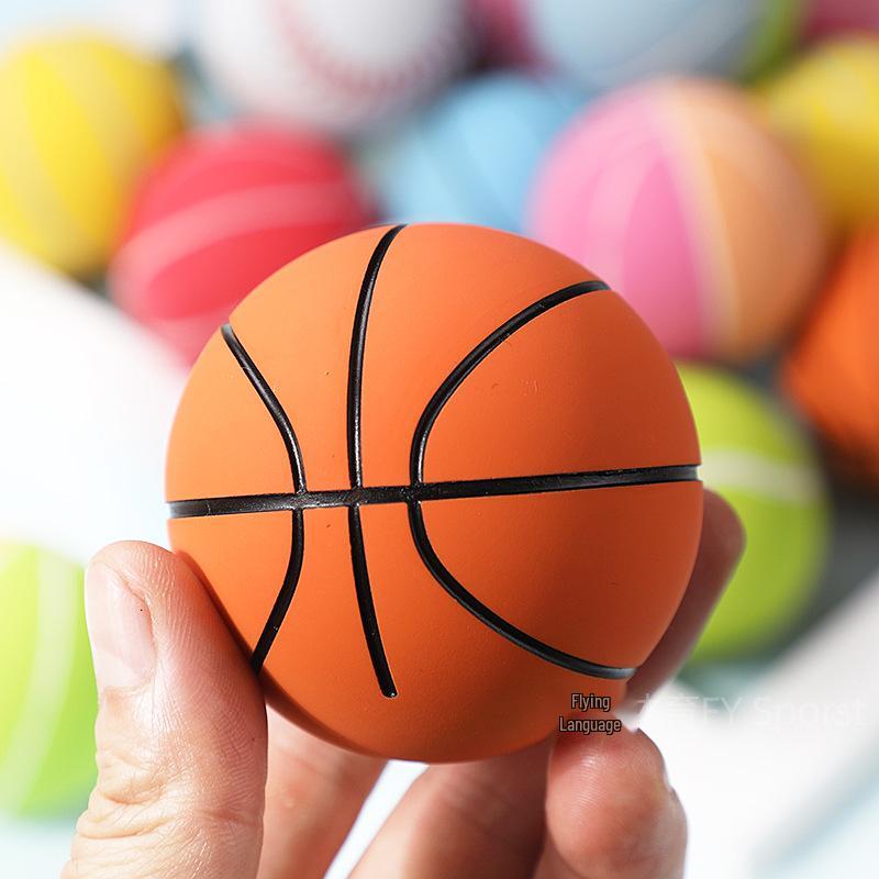 6cm Mini Rubber Basketball for Kindergarten - High Elasticity, Drop-Resistant, Hollow Leather Ball