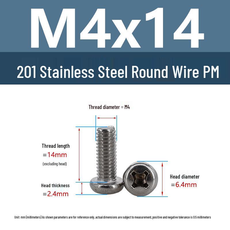 Yigu Yigu Stainless Steel Phillips Round Head Machine Screws M2-M8