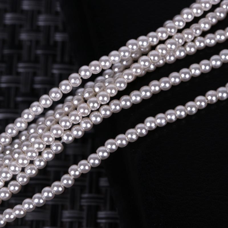 High Gloss ABS Perforated Imitation Pearl Iron Wire Straight Hole Beads for DIY Beading.