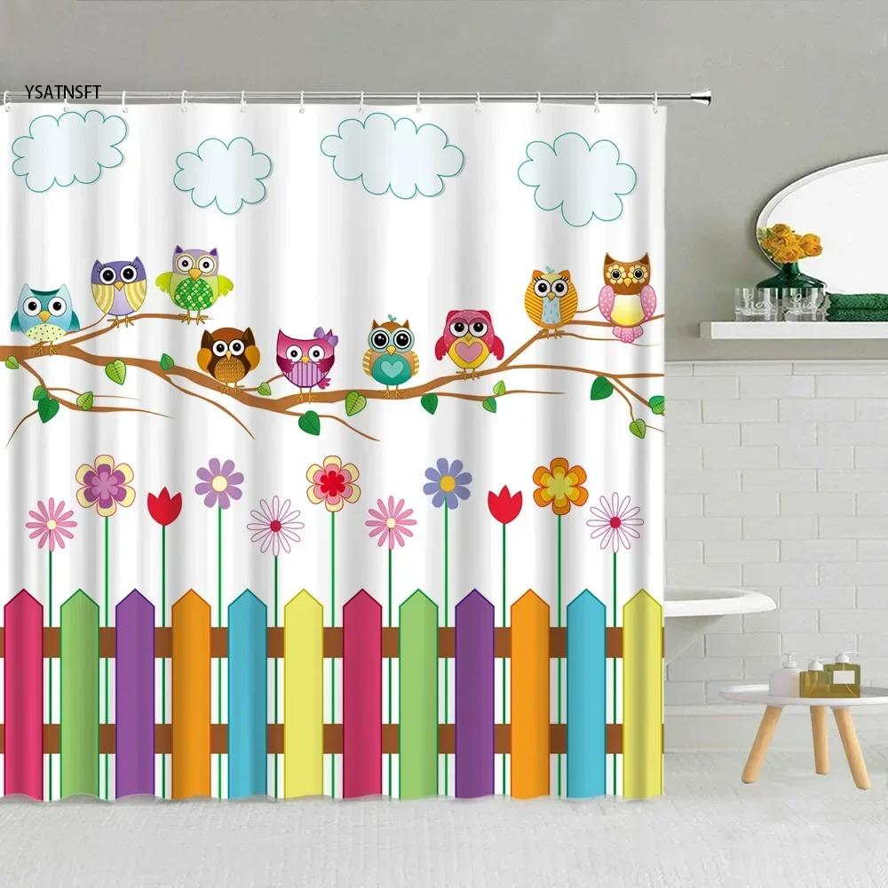 VIKAMA Simple Black and White Style Shower Curtain for Bathroom, Waterproof Partition Curtain for the Bathroom, Home Decoration