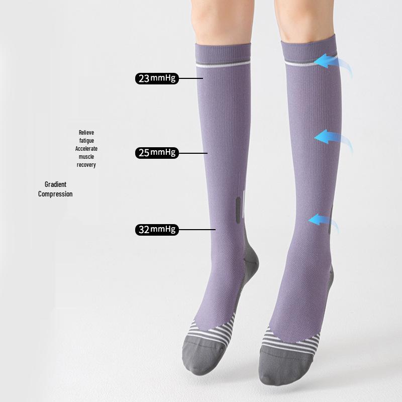 Women's Low-Pressure Calf Compression Socks for Fitness & Sports - Jump Rope, Running, Tennis, Mountaineering, Badminton