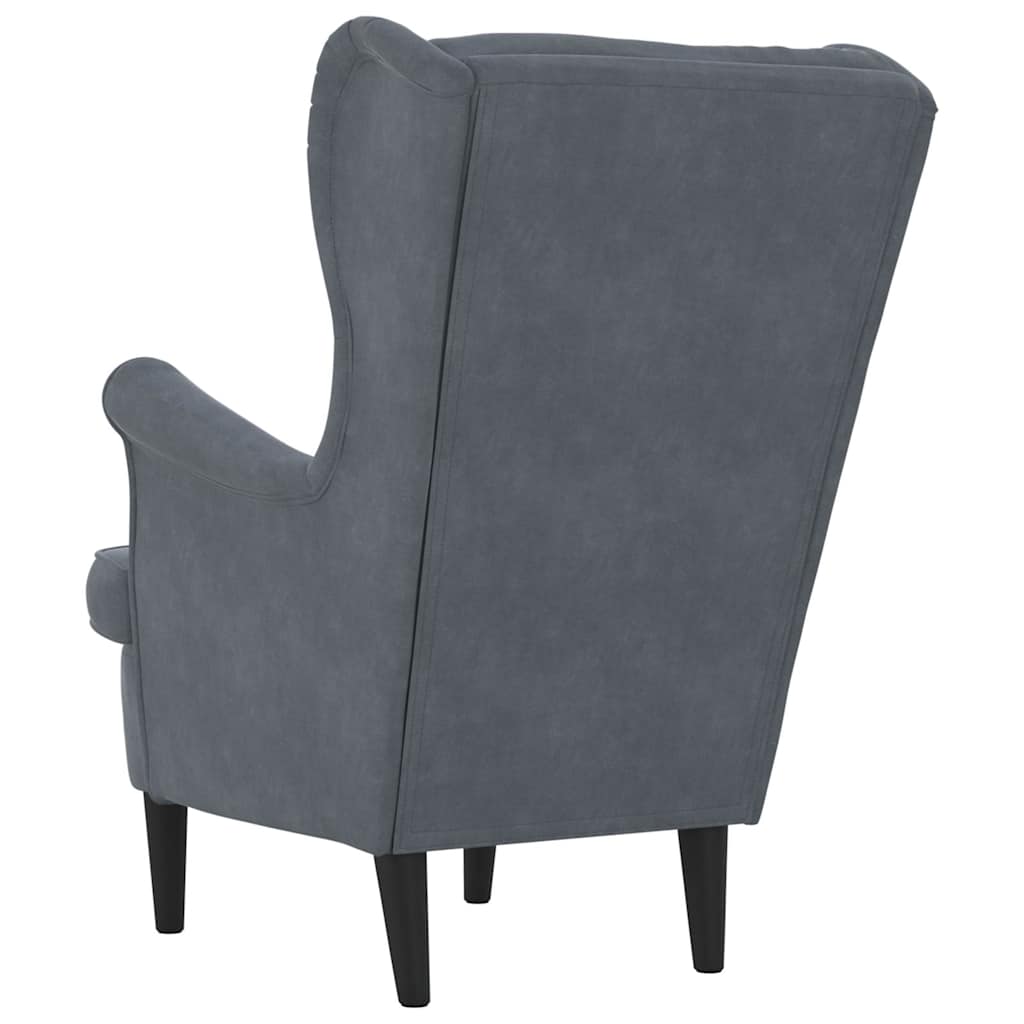 Armchair Dark Grey Velvet