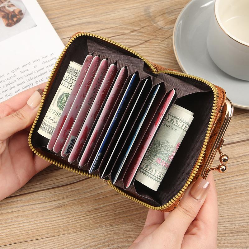 New Women's Wallet Fashion Zip Coin Purse Multi-Card Holder Compact Money Clip