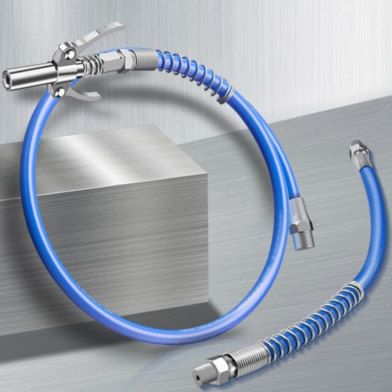 2PCS Flexible Grease Guns Hose 10000PSI Oil Resistant Design Quick Connects Coupler For Industrial Applications Tool