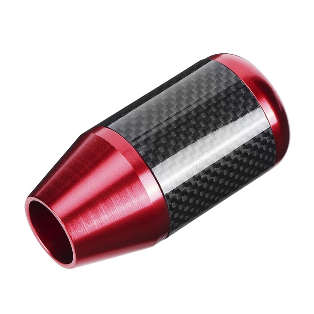 Shift Knob Car Shift Knob Head Shift Knob Universal Carbon Fiber Auto Wave Stick Replacement Accessory Iron Head, (Red)