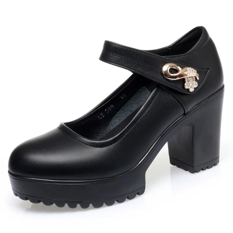 Fashion Round Toe Spring & Autumn Women High Heel Shoes for Office Lady Classic Comfort High Quality Stylish Platform Pumps