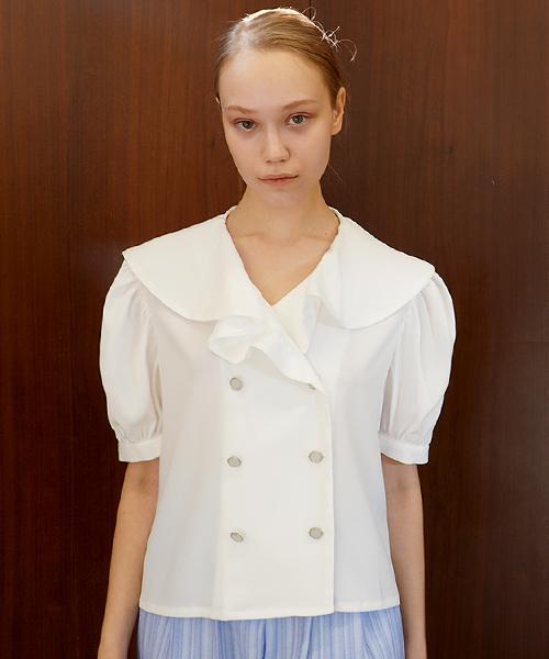 Demi Gnimonic Sailor Frill White Blouse_Sailor Frill Wh Bl White/Free