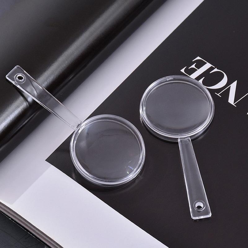 6/12PCS Handheld Transparent Magnifier 9cm Size Plastic Optics Learning Assistant Kits Party Game Props School Rewards Gifts ZYF