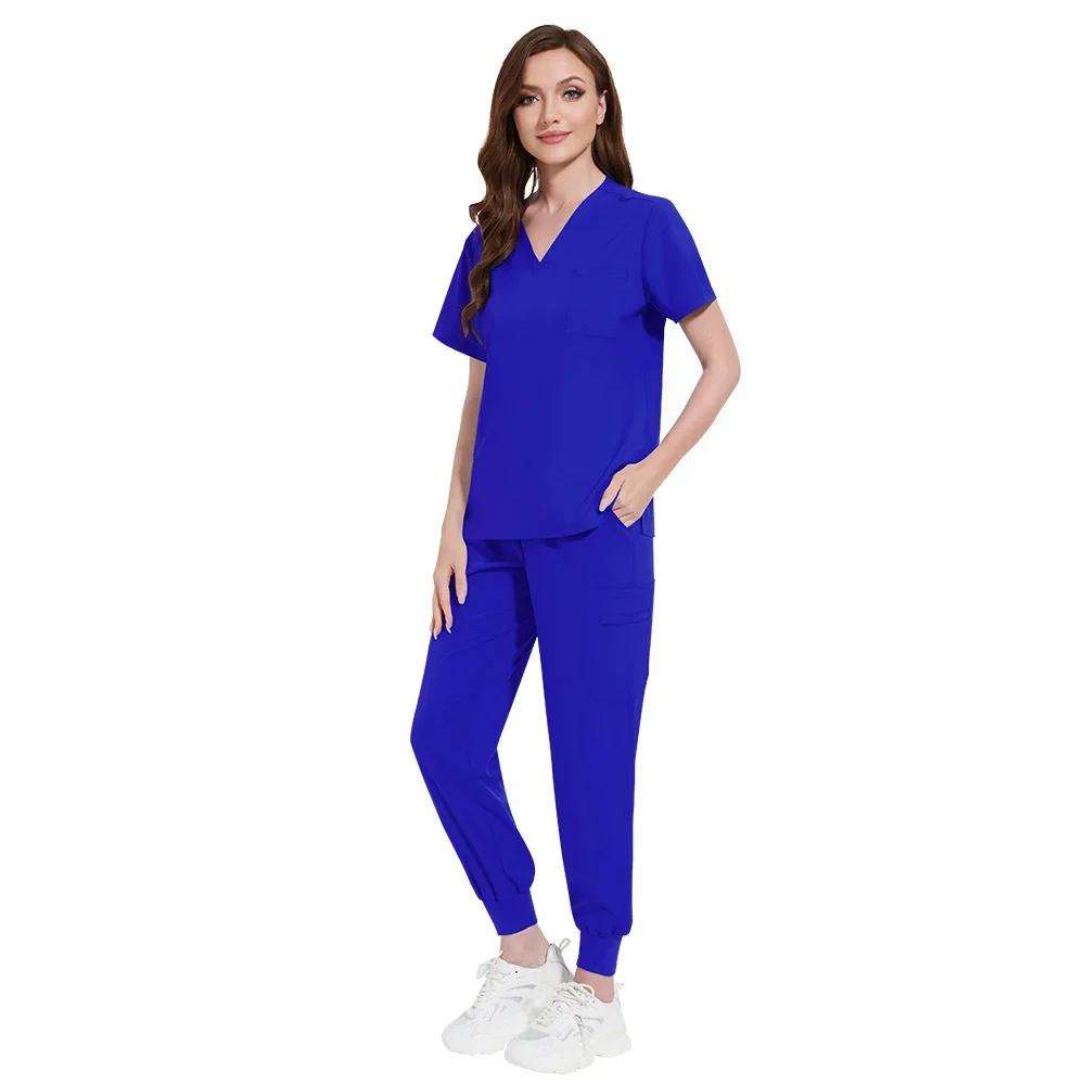 Quick-Dry Stretch Fabric Medical Uniform Women Scrub Nursing Set Doctor Nurse Outfit Pediatric Surgery Uniform Nurse Accessories