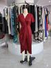 Elegant Wrap Dress for Women Satins V Neck Short Sleeve Midi Long Slit and Pleated Detail Gown for Party Gatherings