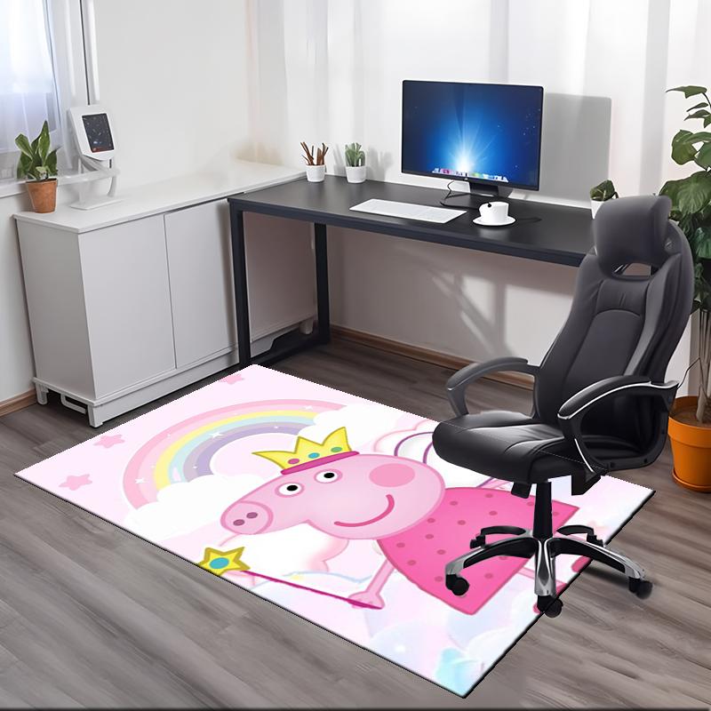 Peppa Pig Printed Carpet, for Office Chair Living Room Bedroom Kitchen Room Decor Gifts.