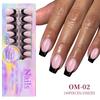 150Pcs Black French Tip Gel Nail Tips Short Coffin Shape Press on Nails Short for Women False Nails 15 Sizes