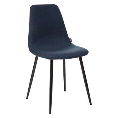 Vintage Style Chair Black Metal Legs "Nathalia" Atmosphera - Blue