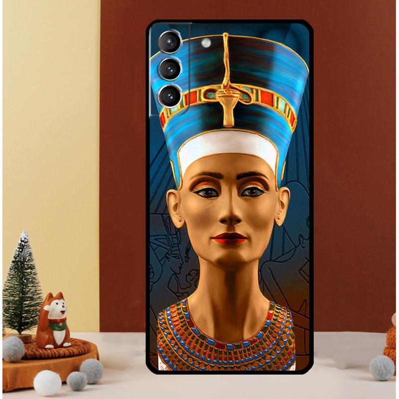 Egypt Nefertiti Anubis Ankh Case For Samsung Galaxy S23 Ultra S24 S22 Note 20 Ultra 10 Plus S8 S9 S10 S20 S21 FE Cover