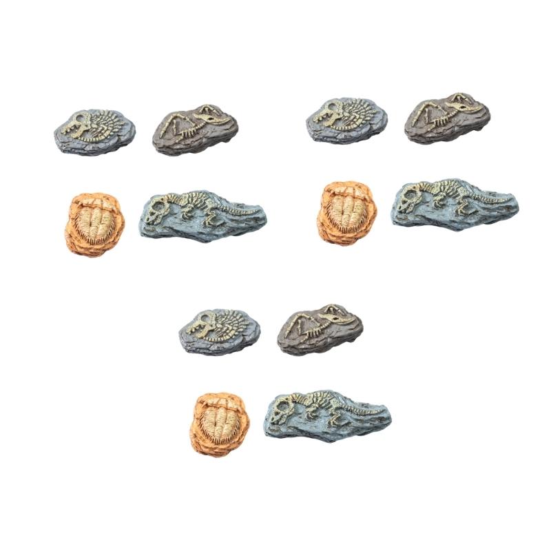 Miniature Resin Fossils Dinosaur Statue Model Mini Dinosaur Fossils Moss Landscape Ornament Educational Toy Figures