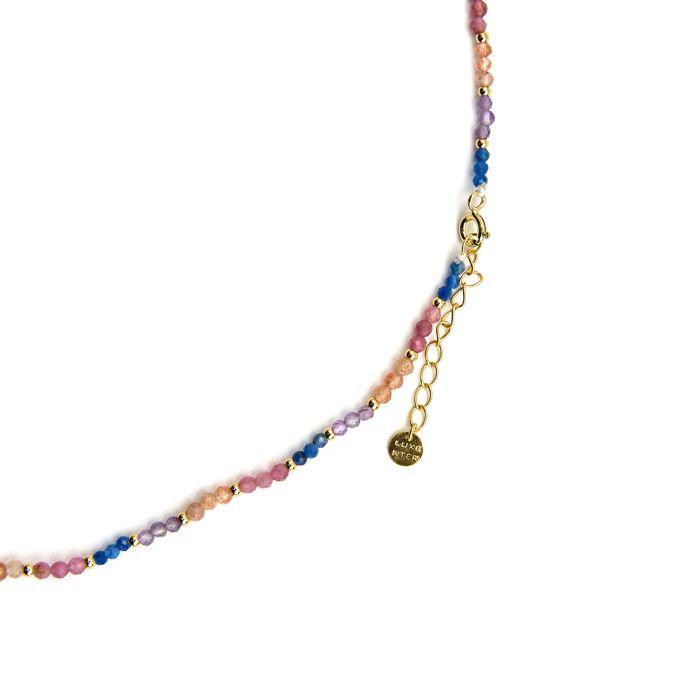 Collier Luxenter en argent 925 et finition on or 18 carats avec cristaux multicolores - Linshu