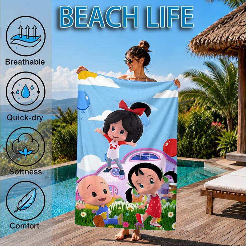 Asciugamano da Spiaggia Cleo e Cuquin, Asciugatura Rapida, Facile da Curare, Adatto sia per il Fitness che per le Vacanze al Mare, Essenziale per lo Sport