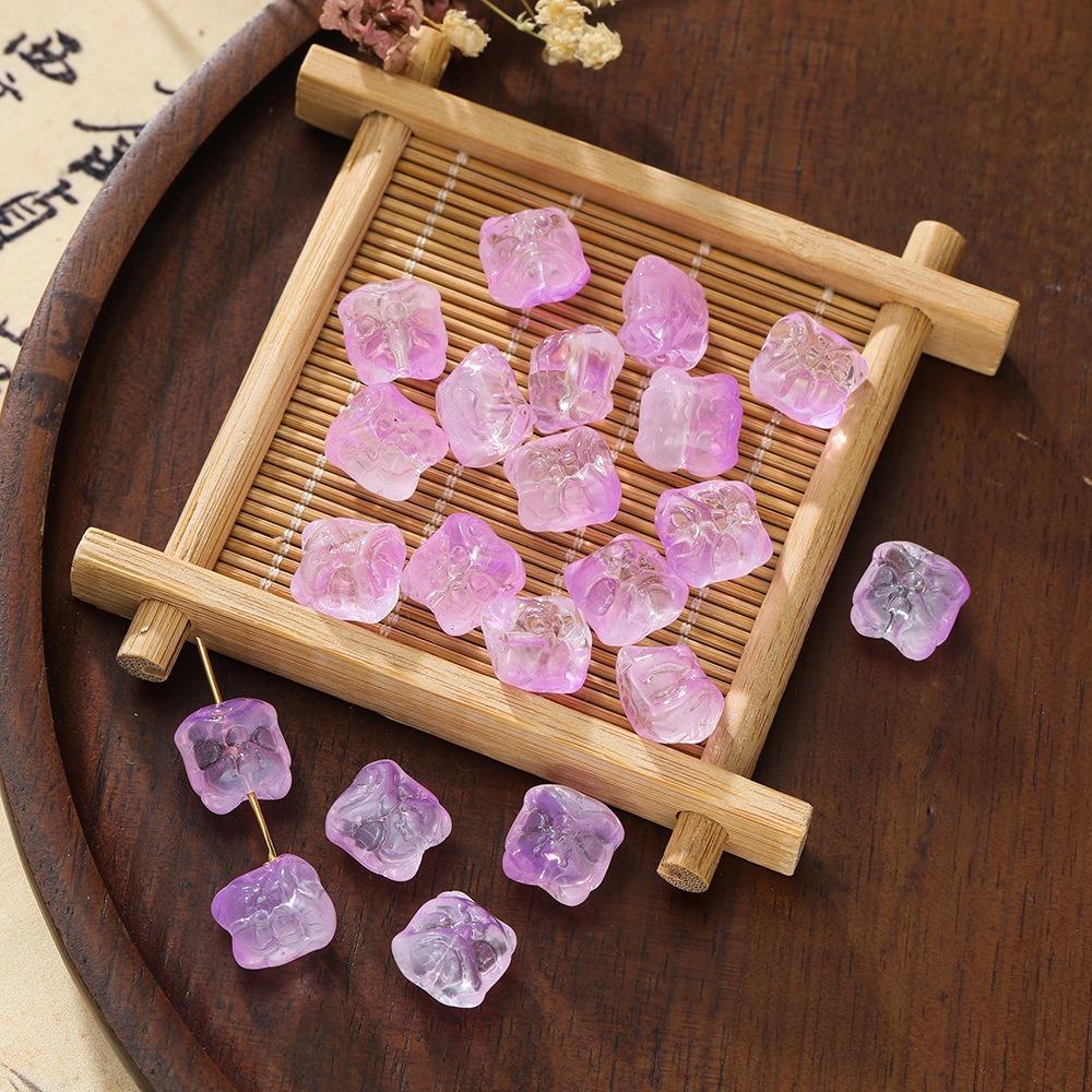 

60Pcs Lion Shape DIY Beads Handmade Jewelry Making Accessories Crystal Glass Beads Bracelet making фиолетовый