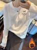 Women's Korean Style Smile Print Thermal Fleece Round Neck Long Sleeve T-shirt: Autumn Winter Loose, Slimming, High-End Feel.